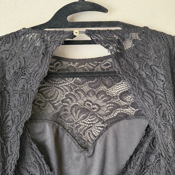 ANGL sz S black lace romper jumpsuit - Picture 7 of 8